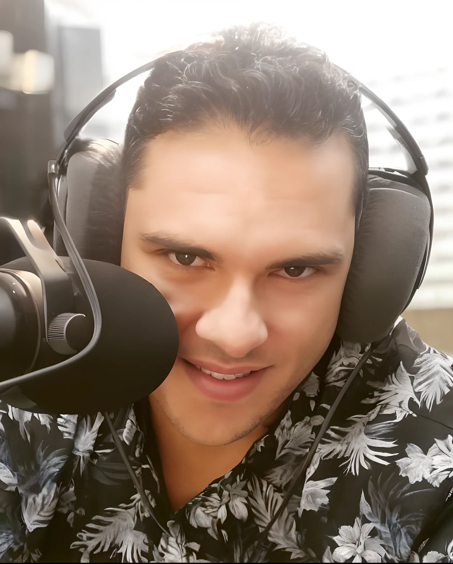 homem com fones de ouvido em frente a um microfone, andres rios, foto de perfil headshot, Eloy Morales, david rios ferreira, caio santos, victor maristane, andrea rocha, José Moncada, Arauto Ortega, daniel mirante, Miguel Anjo, danilo torres, roge antonio, Cristiano Orrillo, com fones de ouvido