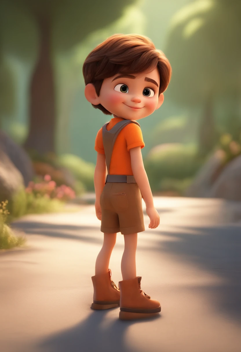 a happy cute standing short hair, vestindo uma fantasia espacial, , fundo branco, barnet, Tom, Estilo Pixar, ....3d, desenhos animados, rosto detalhado, asymmetrical 16k
