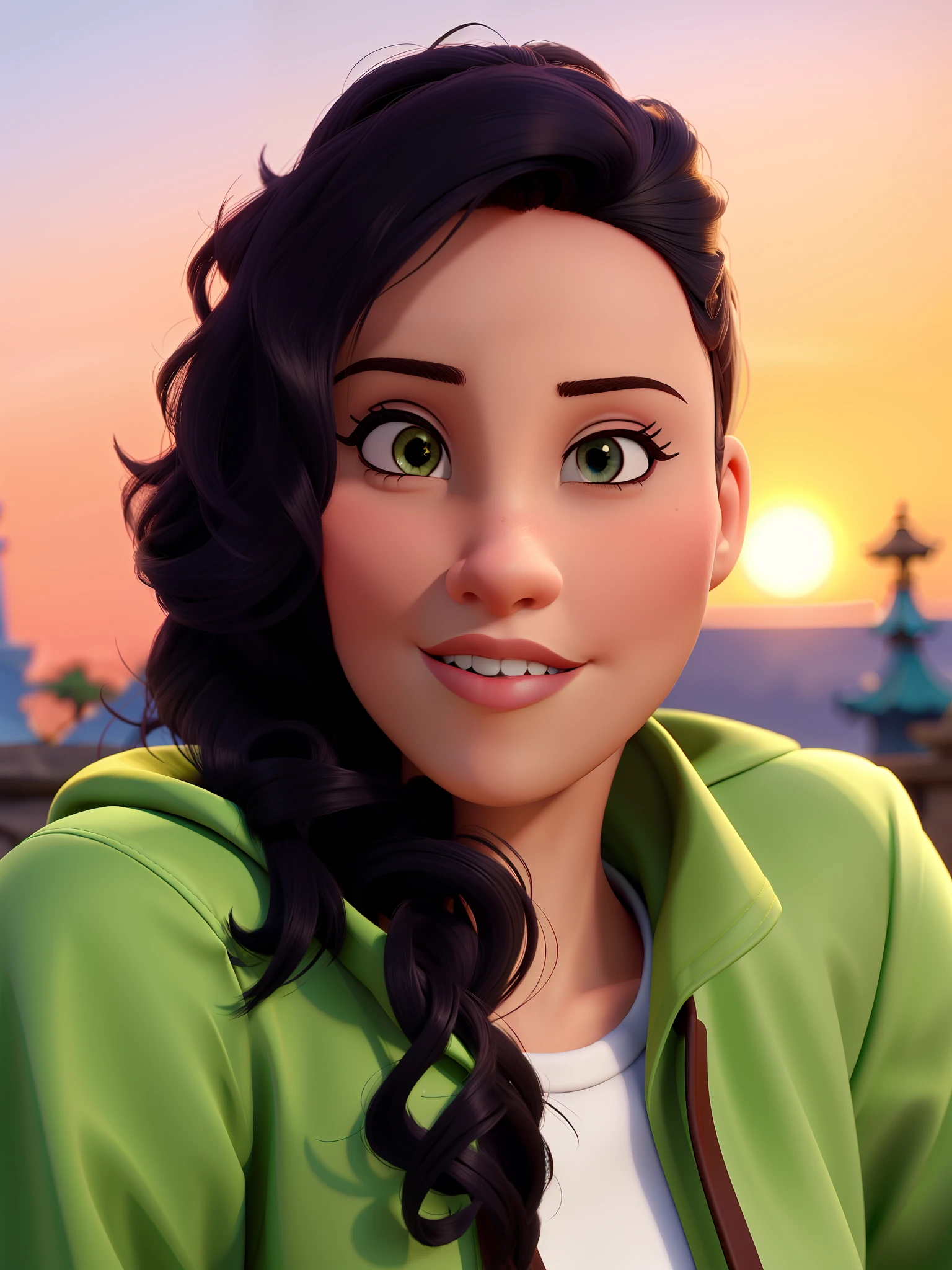Um mulher branca estilo disney pixer , alta qualidade , melhor qualidade