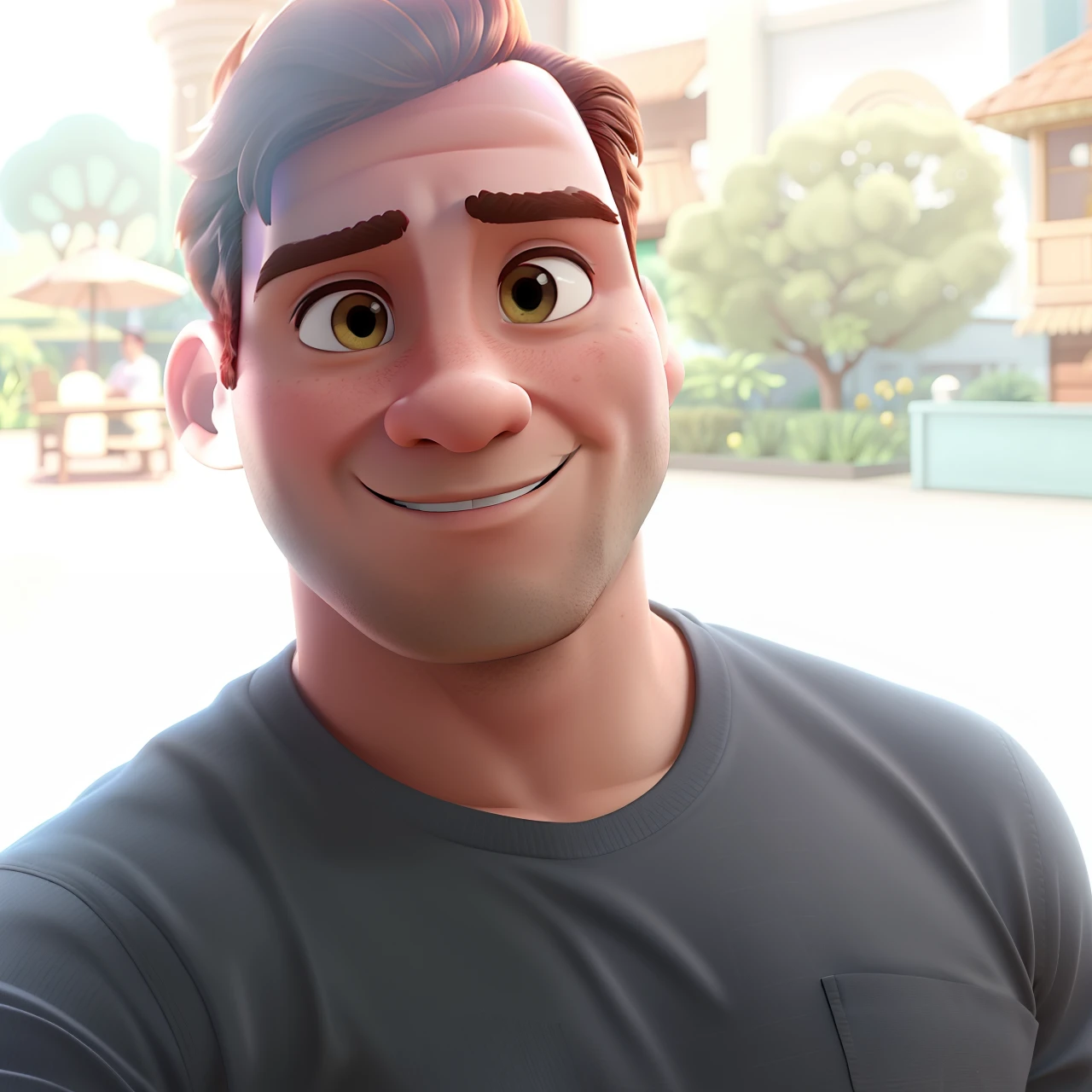 Homem moreno estilo Disney Pixar, alta qualidade, maximum image