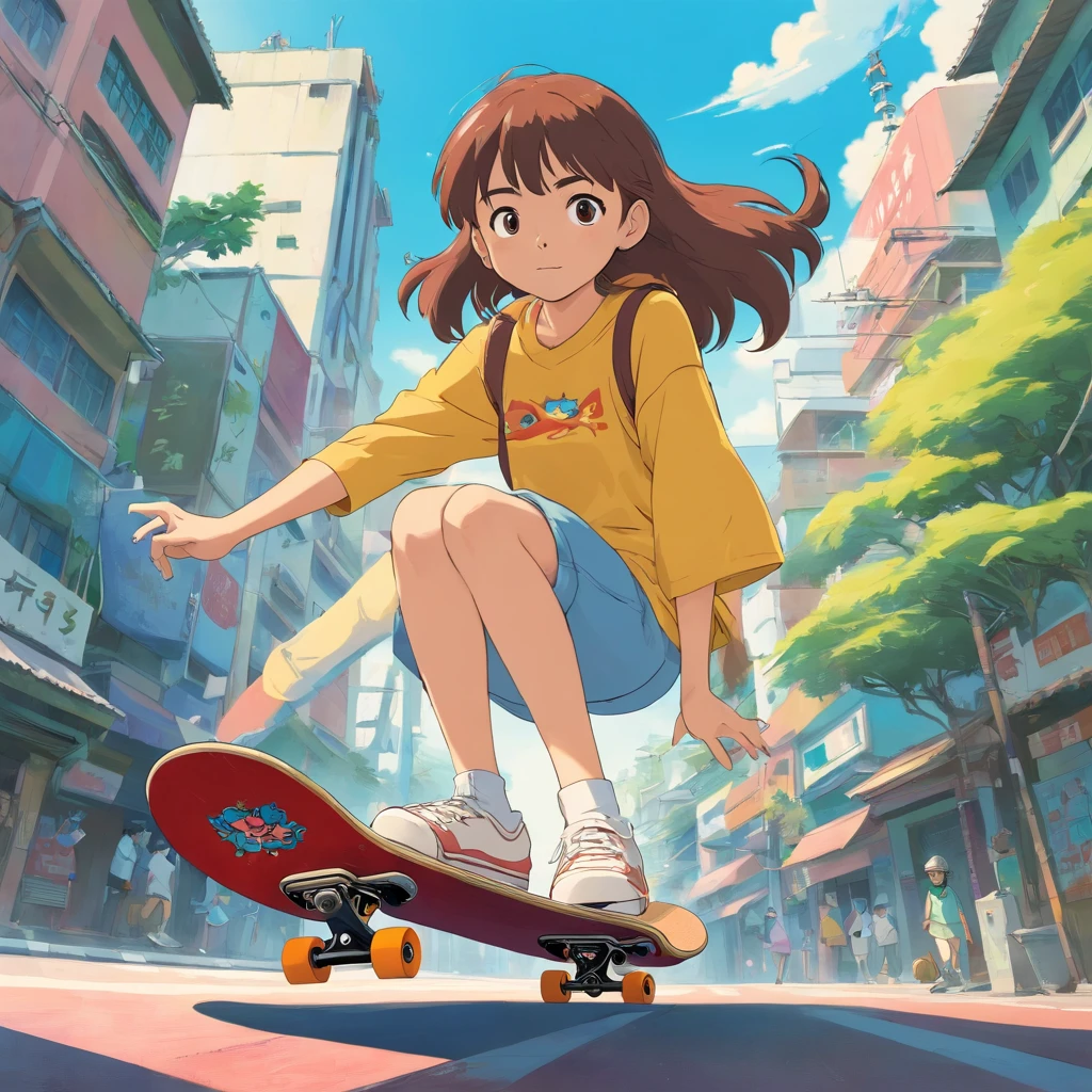 Indonesia girl, city of jakarta, skateboarding activity