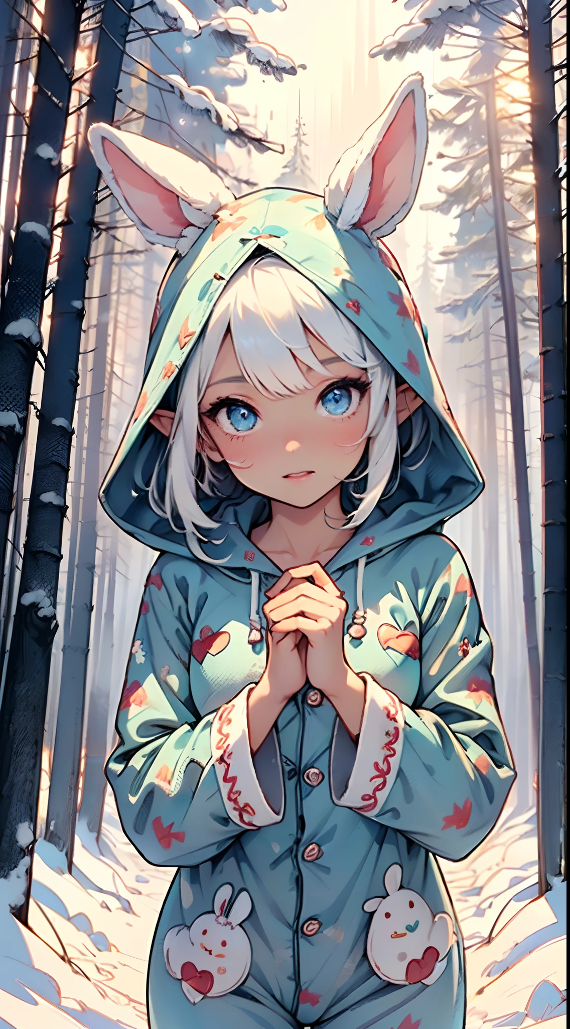 Anime girl with bunny hoodie sale