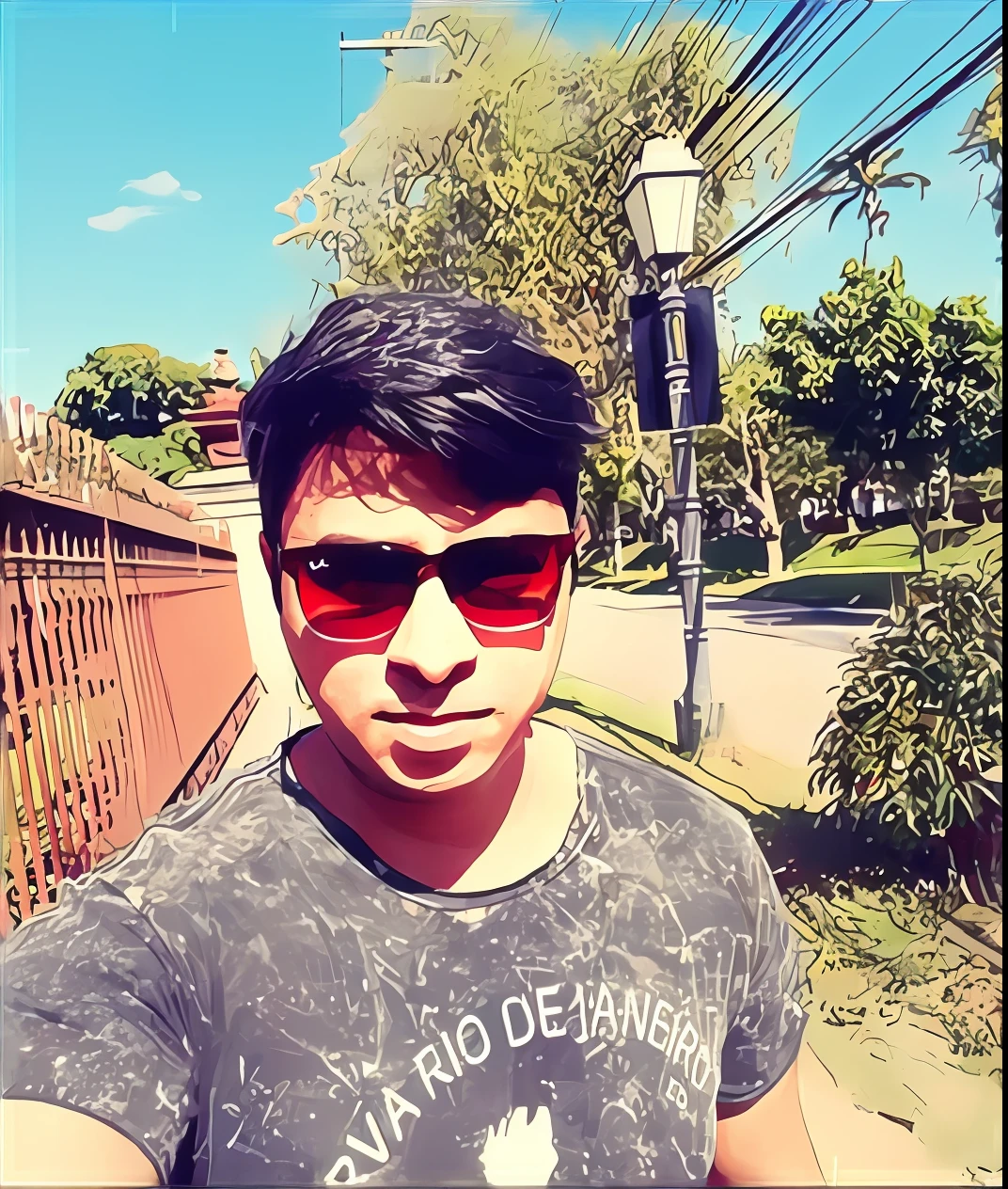 there is a man with sunglasses on taking a selfie, caio santos, em tempo ensolarado, Hora do dia ensolarado, inspirado em Jorge Jacinto, mateus 9 5, inspirado em Nathan Oliveira, ramil sunga, foto de rua, john jude palencar, em um dia ensolarado, Com filtros do Instagram, em um dia ensolarado, zigor samaniego