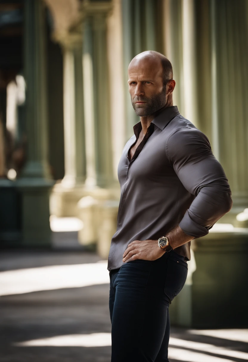 1Jason Statham、qualidade superior、Qualidade de imagem superior、a parte superior do corpo