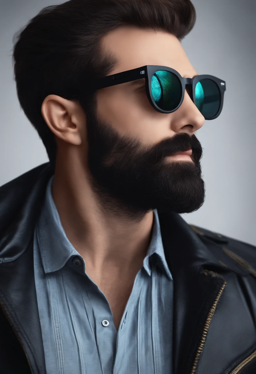 homem estilo pixar 3d enfermeiro de oculos alto cabelos pretos barba serrada