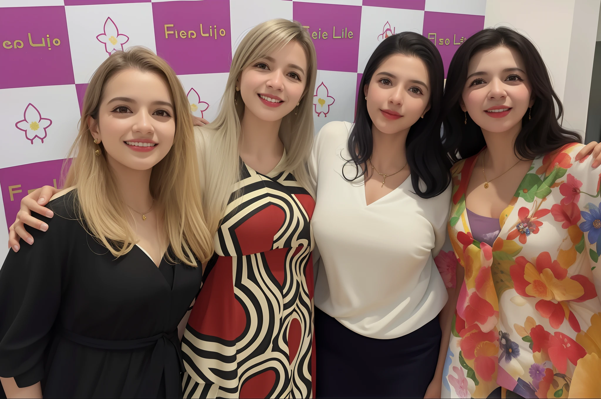 three women standing next to each other in front of a wall, by Amelia Peláez, looks like fabiula nascimento, malika favre, by Fernando Gerassi, by Félix Arauz, by Nándor Katona, by Felipe Seade, by Emma Ríos, by Maria Helena Vieira da Silva
