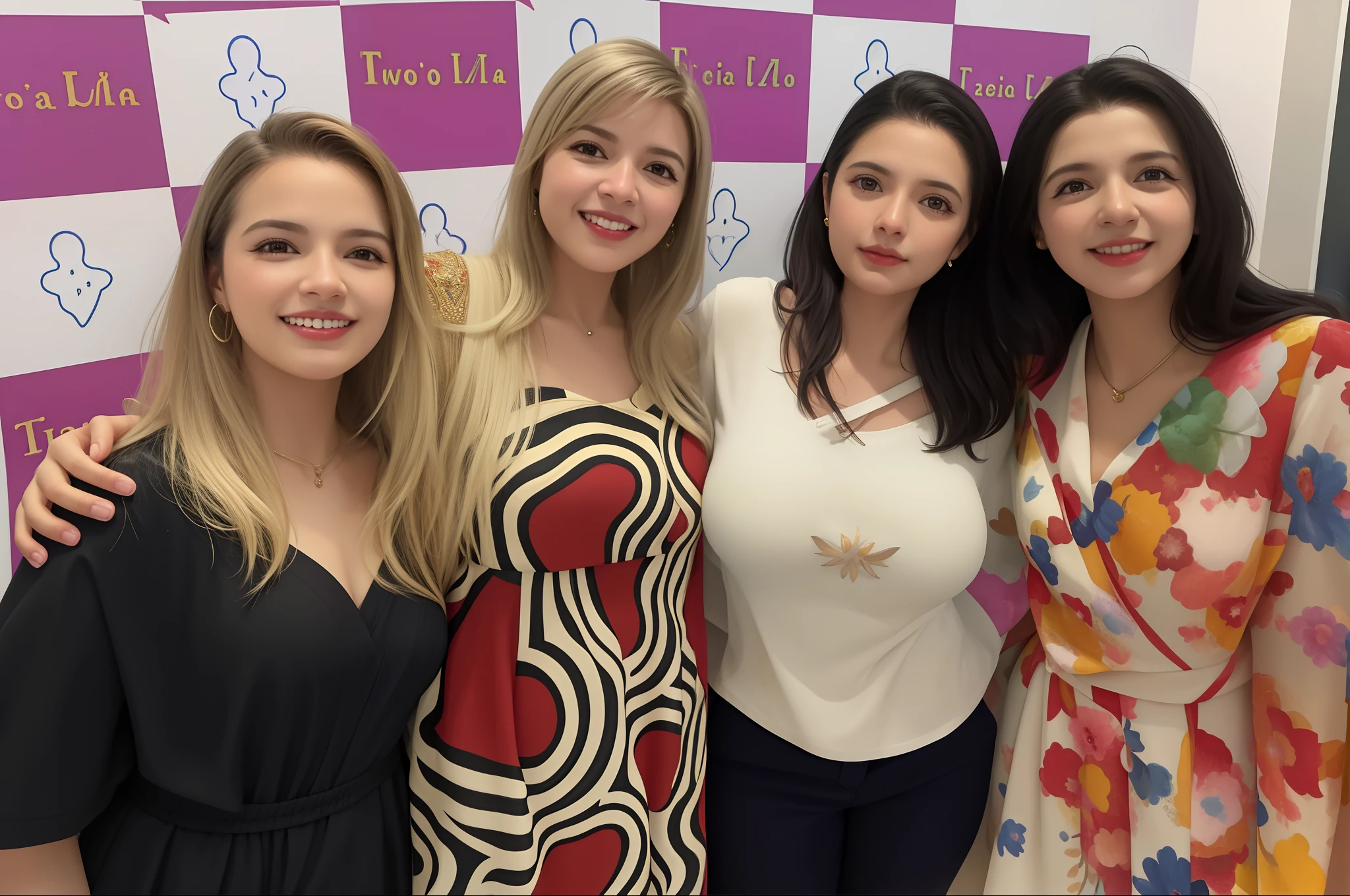 three women standing next to each other in front of a wall, by Amelia Peláez, looks like fabiula nascimento, malika favre, by Fernando Gerassi, by Félix Arauz, by Nándor Katona, by Felipe Seade, by Emma Ríos, by Maria Helena Vieira da Silva