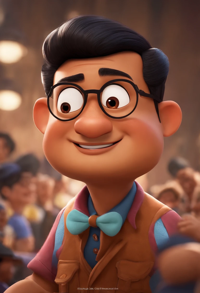 Mr. Prabowo Subijanto in the style inspired by Pixar animation, up close. The character takes center stage with captivating facial expressions, offering a touch of unreality