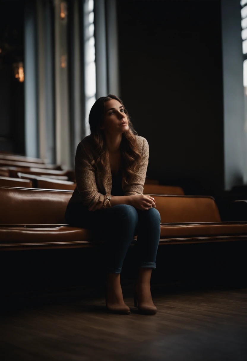 A young lady sitting