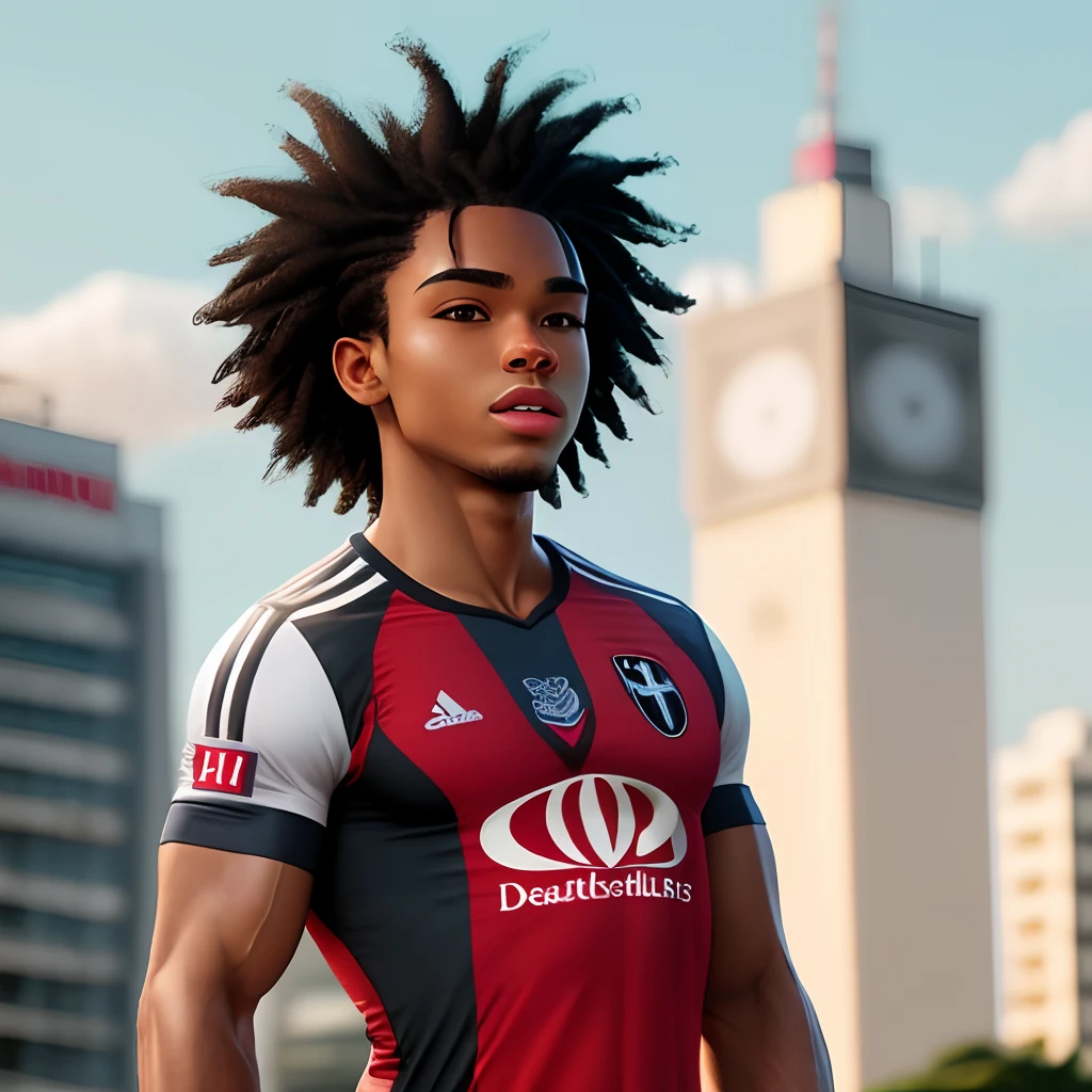 Black Disney hair, strong body and São Paulo shirt