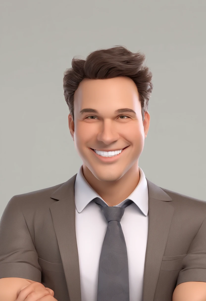 Smiling Man Illustration, sorriso insano, Homem de pele marrom com um sorriso gigante, happily smiling at the camera, sorriso atrevido, he's smiling, sorriso muito grande, Macho sorridente, foto de perfil headshot, rindo sorriso enorme, desenhando no estilo de Arte 3D, c4d, fundo de cor branco puro, estilo disney, estilo pixar render ilustracao Super Detalhe, 8k