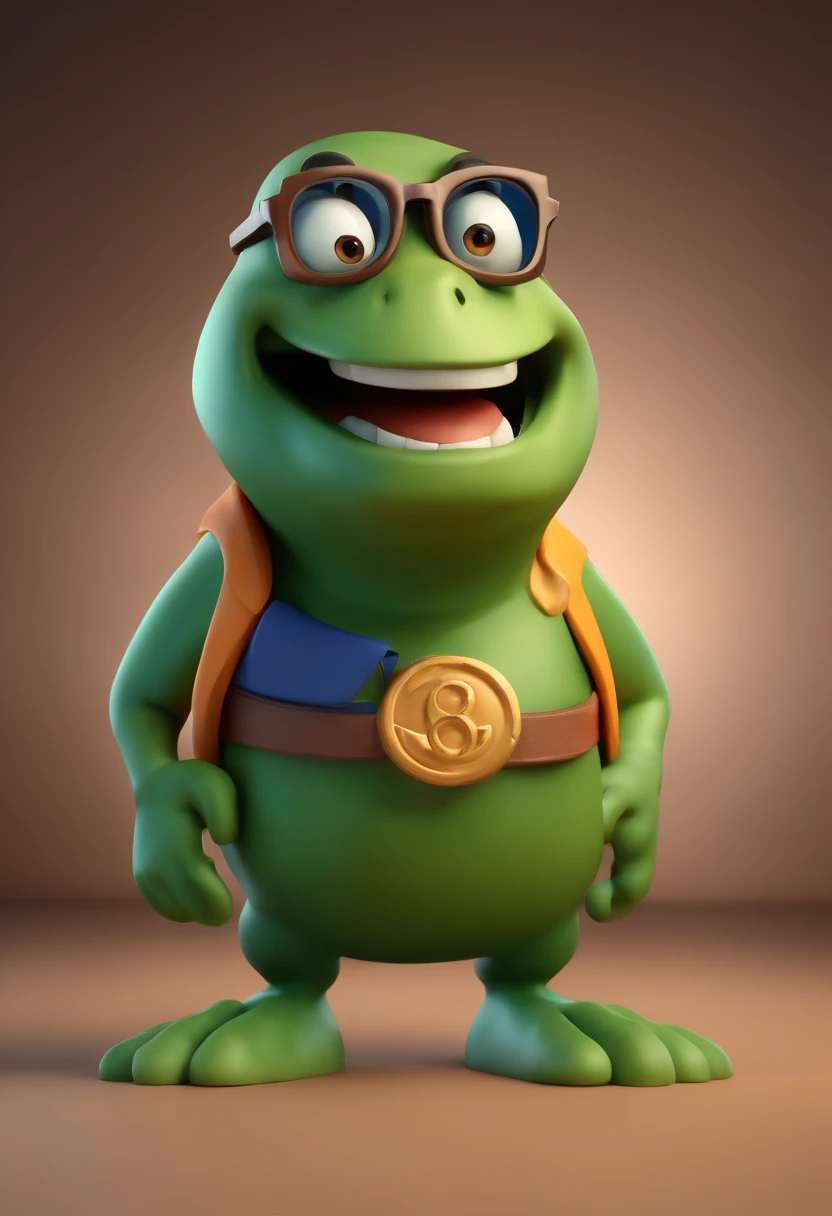 Cartoon character of a bearded fat bald man with turtle rayban glasses and a blue shirt, animation character, Caractere estilizado, animation style rendering, 3D estilizado, Arnold Maya render, 3 d render stylized, toon render keyshot, Personagem 3D, Personagem 3D, 3d rendering stylized, 3 d character render, personagem de desenho animado, Personagem de close up, Pose de personagem, (Estilo Pixar) (master part:1.2) (Bokeh) (best quality) (pele detalhada) (textura detalhada) (8k) (argila) (Cinematic lighting) (foco nítido