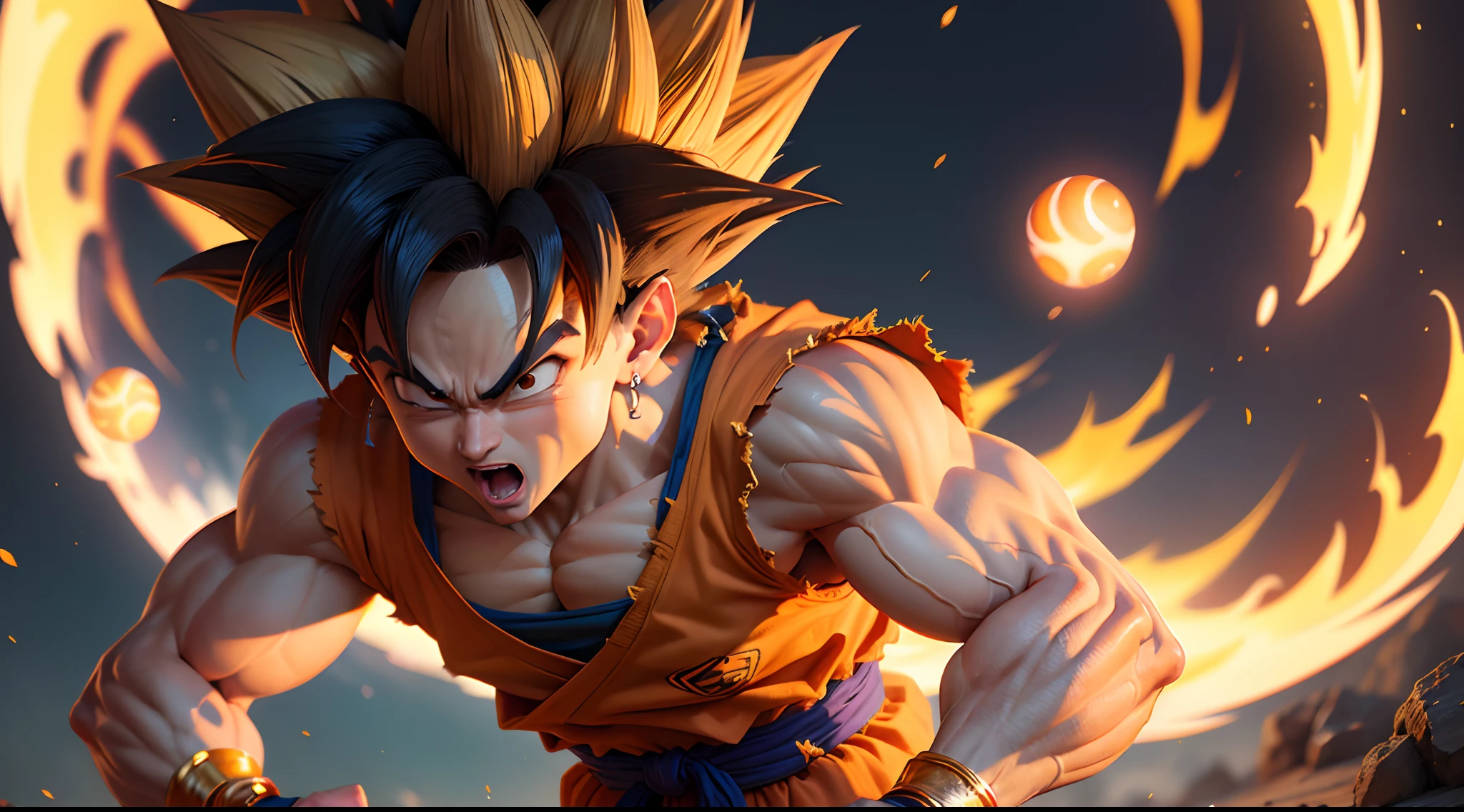 Goku with the dragon balls