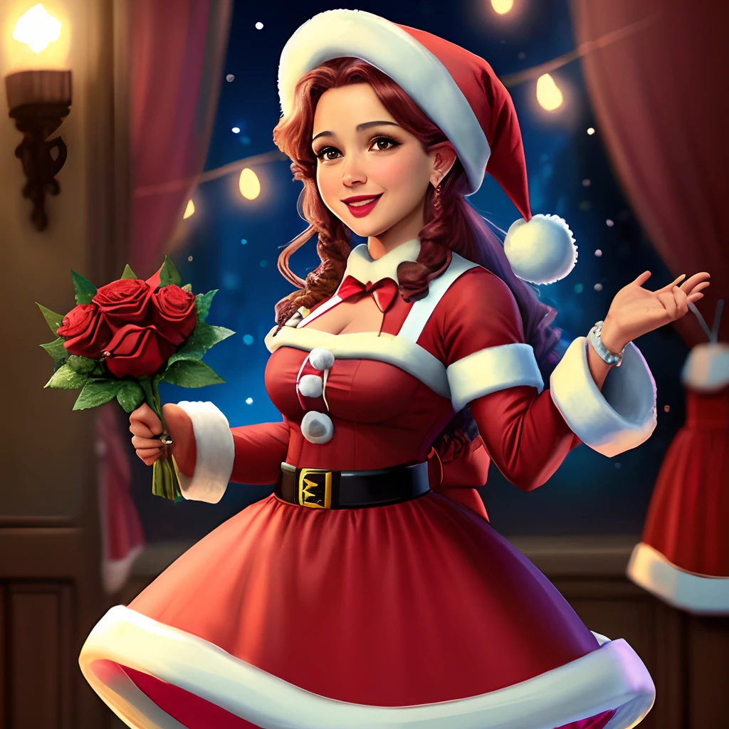 santa Terezinha com rosas estilo pixar