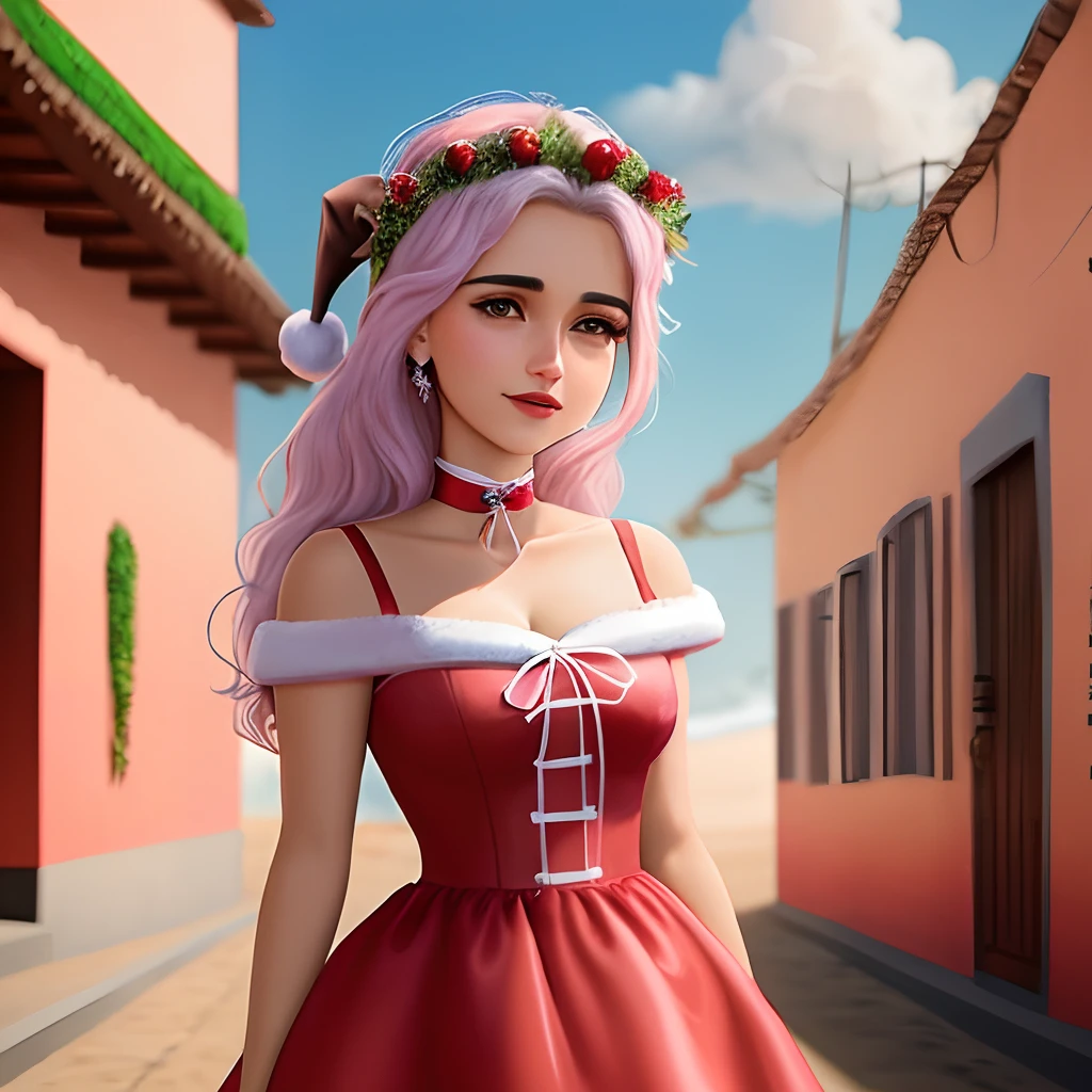 santa Terezinha com rosas estilo pixar