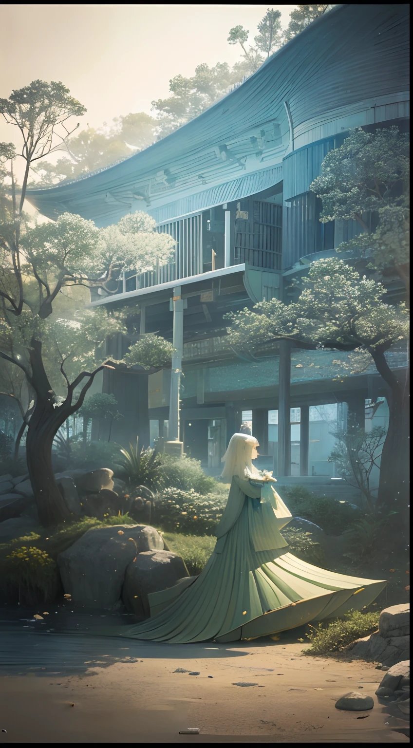 JeeYoung Lee, Anne Anderson, Surreal, mysterious, strange, fantastical, fantasy, Sci-fi, Japanese anime, shells of stars, a walk by the seaside with a cat, beautiful perfect voluminous body girl, hyper detailed masterpiece