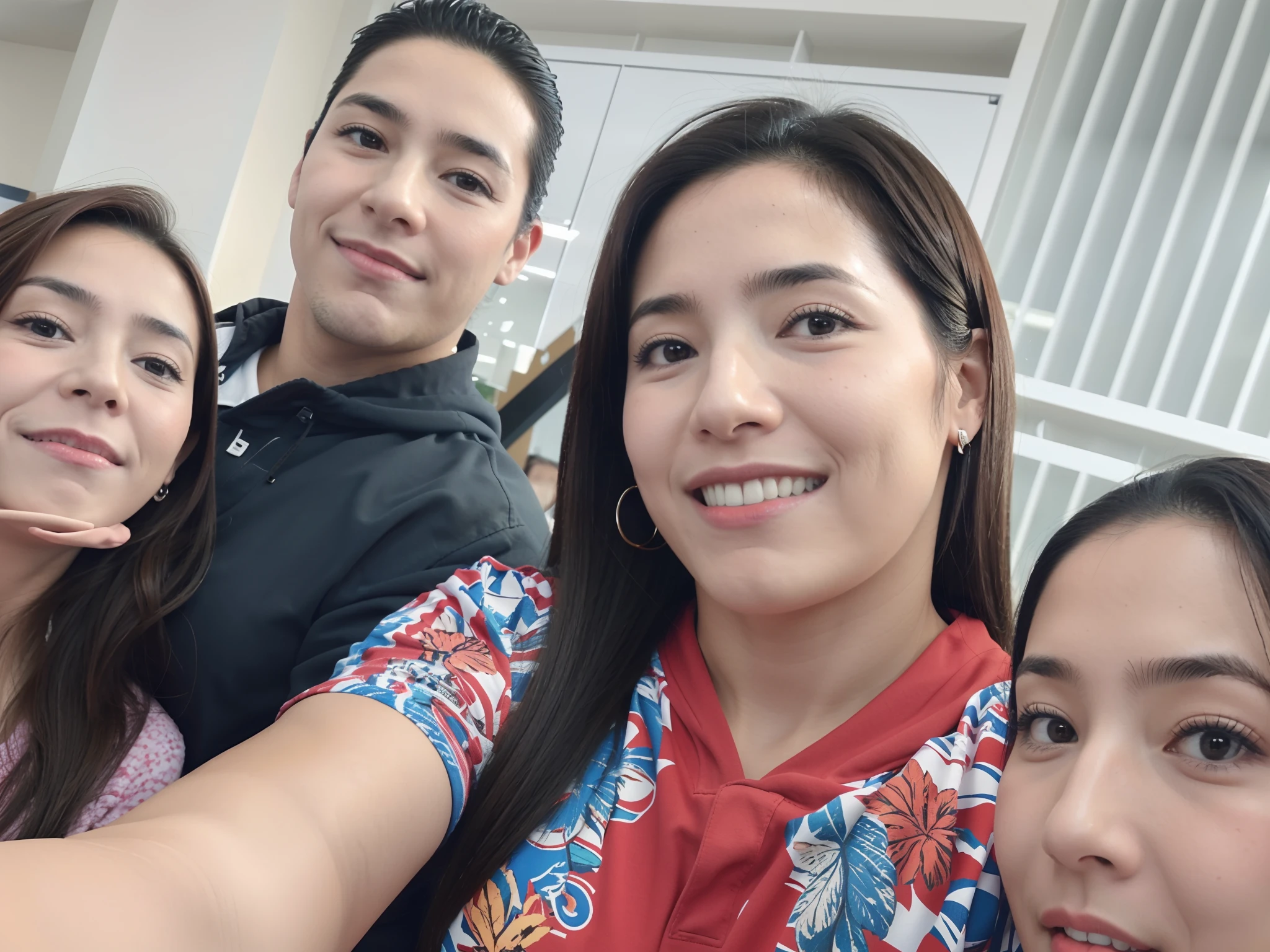 there are three people that are posing for a picture together, imagem de perfil, Alanis Guillen, foto do perfil, imagem de qualidade muito baixa, Lorena Avarez, coluna, 3 0 anos de idade mulher, Mulher de 30 anos, Foto realista, Ayahausca, Postagem no Reddit, Directed by: Nandor Soldier, Happy family