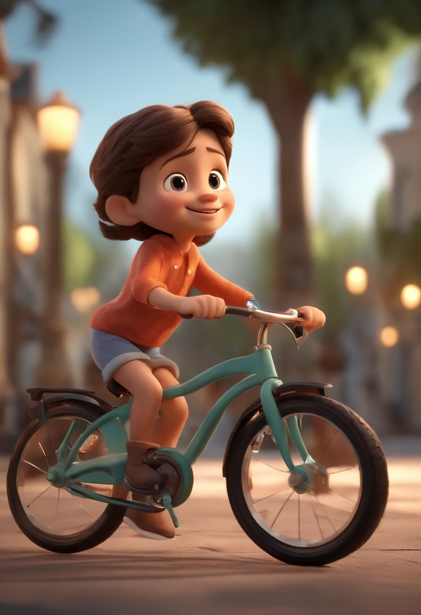 , cabelos longos e cacheados, bicicleta,
And grandma pushing, Animation Characters, Caractere estilizado, animation style rendering, 3D estilizado, Arnold Maya render, 3 d render stylized, toon render keyshot, Personagem 3D, Personagem 3D, 3d rendering stylized, 3 d character render, personagem de desenho animado, Personagem de close up, Pose de personagem, (Estilo Pixar) (master part:1.2) (Bokeh) (best quality) (pele detalhada) (textura detalhada) (8k) (argila) (Cinematic lighting) (foco nítido