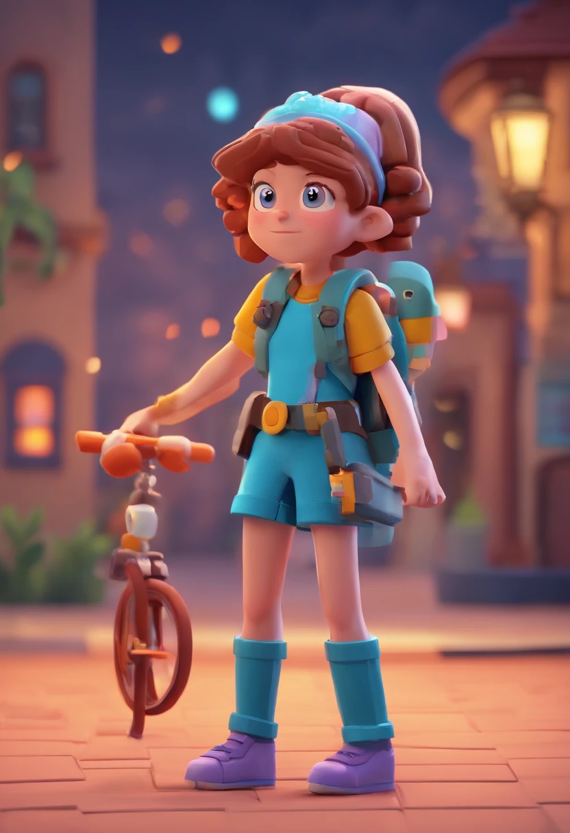 , cabelos longos e cacheados, bicicleta,
And grandma pushing, Animation Characters, Caractere estilizado, animation style rendering, 3D estilizado, Arnold Maya render, 3 d render stylized, toon render keyshot, Personagem 3D, Personagem 3D, 3d rendering stylized, 3 d character render, personagem de desenho animado, Personagem de close up, Pose de personagem, (Estilo Pixar) (master part:1.2) (Bokeh) (best quality) (pele detalhada) (textura detalhada) (8k) (argila) (Cinematic lighting) (foco nítido