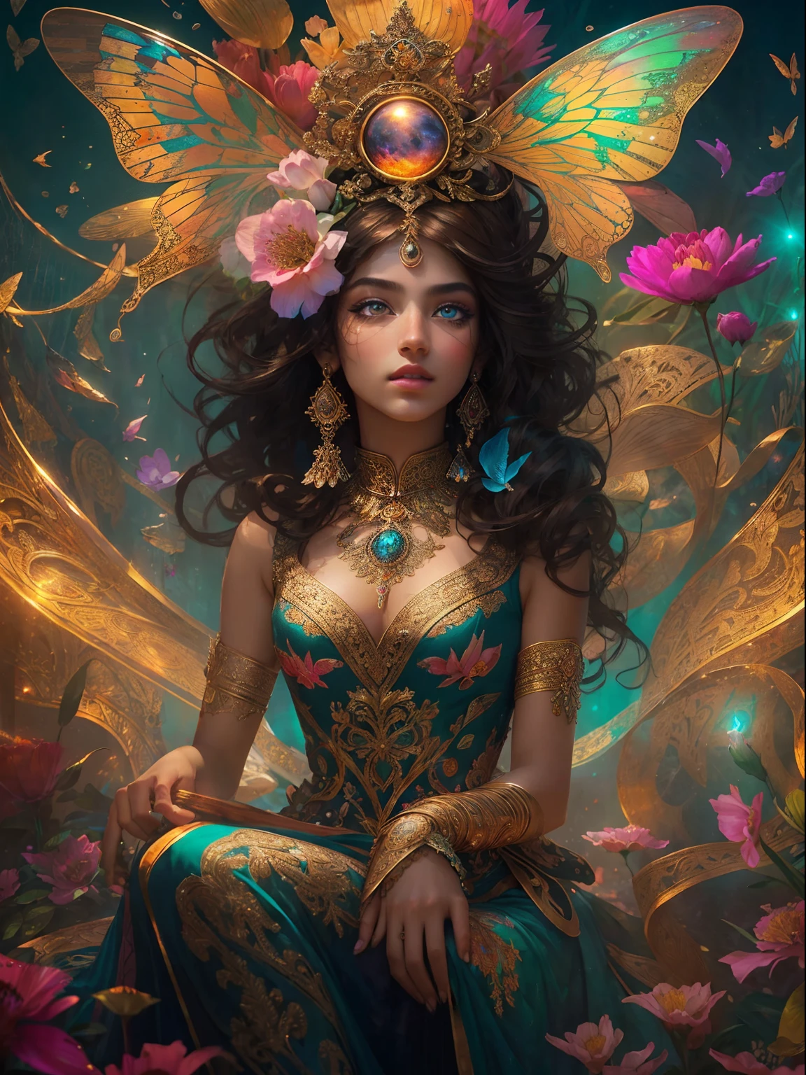 (Best Quality, 8K, Masterpiece, HDR, Soft Lighting, Picture Perfect, Realistic, Vivid), Full body photography of Fox girl in lotus pose，Red Hair, Raw, movie shot, (Sharp focus:1.5), (Reality:1.4), Dusk lighting, Volumetric Lighting, Ultra-high resolution,Dramatic Lighting, (Zentangle，Mandala，Tangle，Entanglement), Fox Demon，Fox Mask, Sexy Revealing Clothes, Bodysuit with Glitter Texture, Foxfire Curse, fox family, Transformation, Depth of Field, dreamy atmosphere, Chaos in its most beautiful form, grace, Brutalist design dark theme, Flower of Death, Flowers of ecstasy，Glowing Line,Glow Example，Tracking example，flash， Backlight，translucent，Light Particles, (Ultra High Quality Fantasy Art), Masterpiece, Female Model, Ultra High Quality Female Character Designs, Detailed 8k Anime Art, Realistic Anime Art, Highest Quality Wallpapers, Intricate Ultra High Quality Accurate Female Character Faces, High Quality Designs and Accurate Physics (Fantasy - Ultra High Quality) quality)) art), dark fantasy style), masterpieces, super high-quality characters, anime resolution - 8K, realistic anime art, wallpaper with the highest quality illustrations, ultra-high detail of faces, high-quality design and accurate physics), color, depth of field, shadows, ray tracing, high quality workmanship. -high quality and 8K resolution, (Accurate simulation of the interaction of light and materials)], [High-quality hair detail [More about beautiful and shiny red hair]], (Beautifully detailed hands [perfect fingers [Perfect nails]]], (perfect anatomy (perfect proportions)))) [[Full-length]], [Perfect combination of colors (Accurate imitation of the interaction of light and material)], [art that conveys the meaning of the story]