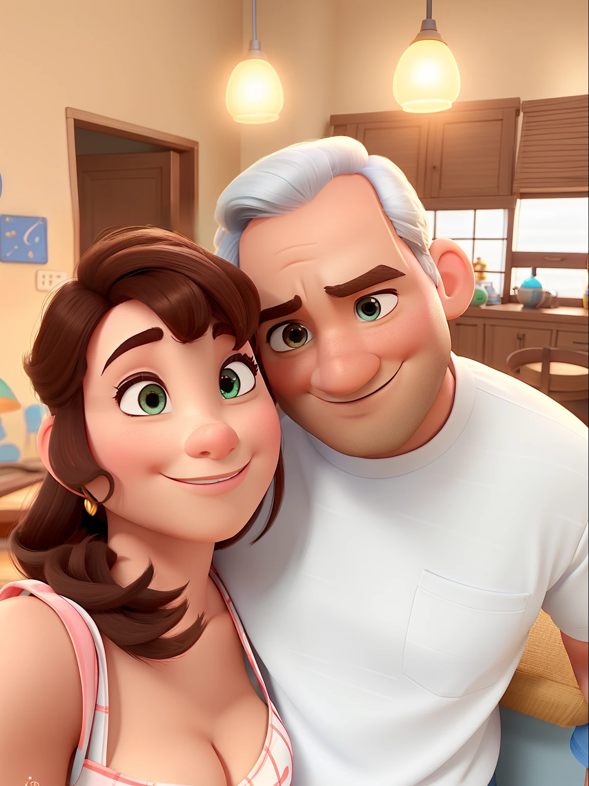 Um homem e uma mulher no estilo disney pixar, alta qualidade, melhor qualidade, lindos e perfeitos