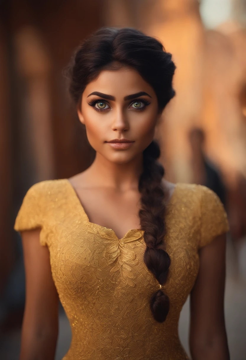 Criar um personagem no estilo pixar dentro de um jaleco. personagem morena, olhos castanhos, olhos um pouco puxado, cabelo liso, cabelo grande