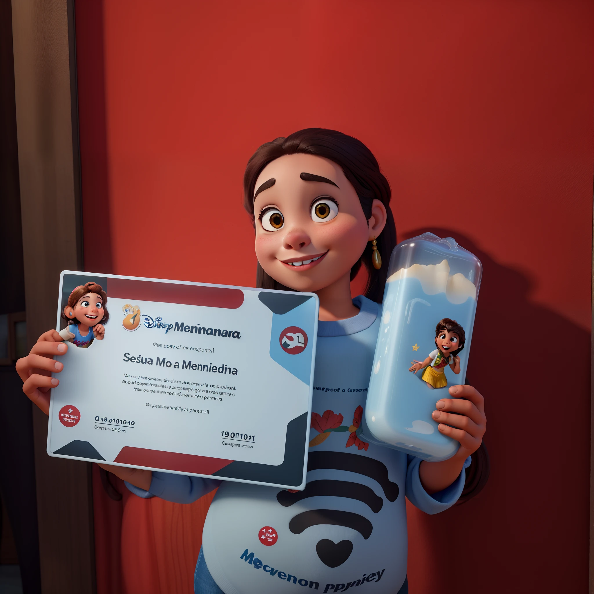 Uma menina morena no estilo Disney pixar, alta qualidade, melhor qualidade