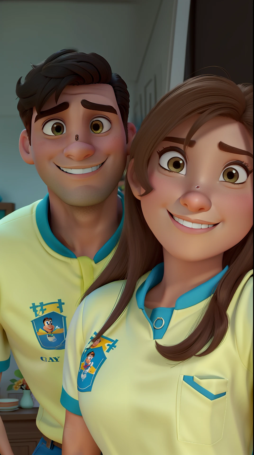 casal homem e mulher no estilo Disney Pixar, alta qualidade, melhor qualidade