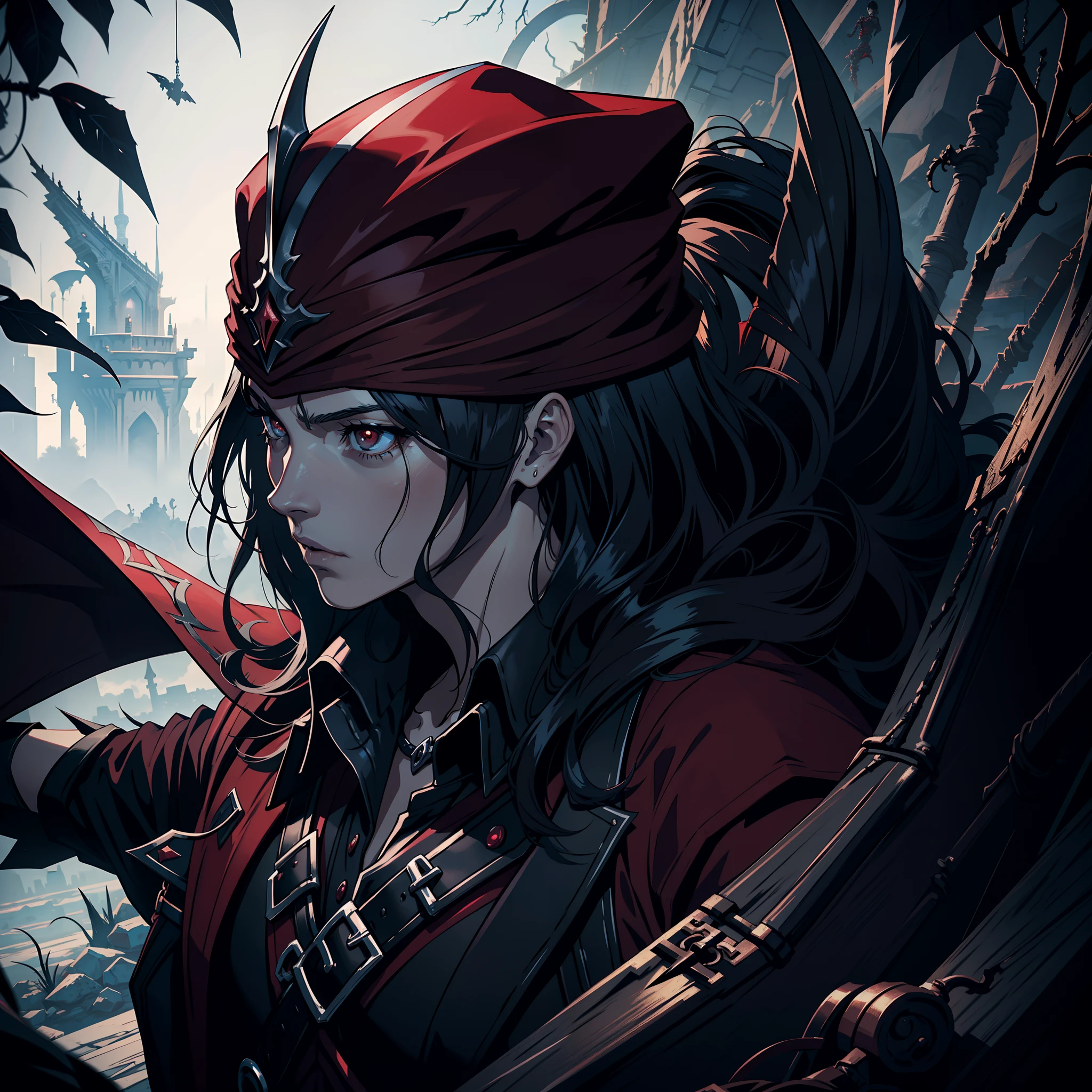 Castlevania Shadow Lord Hyper Realistic Super Detailed Dynamic Shot Masterpiece Cinematic Scene Scenes Movie Epic Legendary Lord Dracula as a in his 13 abian with red turban Line art black and white