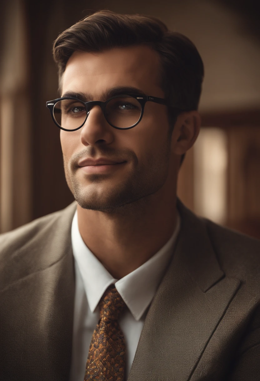 um homem, olhos castanhos, sem cabelo, com fones de ouvido, An accounting firm in the background, segurando uma calculadora, With eye Glasses, Imagem de estilo Pixar, 3D Animation Movie Style, Disney, camiseta preta