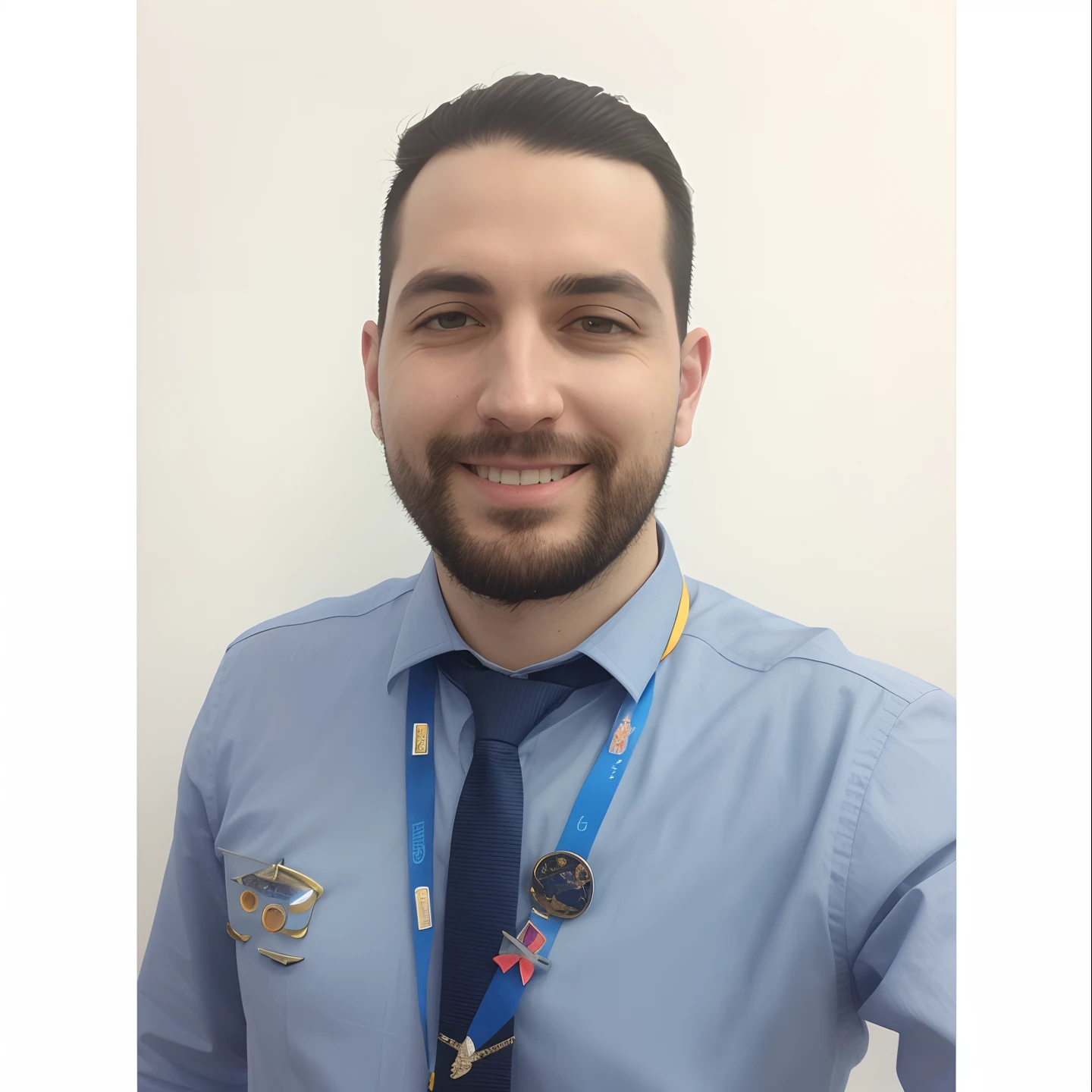 Man in blue shirt and tie with badge around neck, edin durmisevic, Daniel Dociu, ástor alexander, Alexandros Pyromallis, Duncan Fegredo, Condutor de Ene, diego fernandez, Linha Yesilbas, Cristi Balanescu, Michal, Moralidade Yan