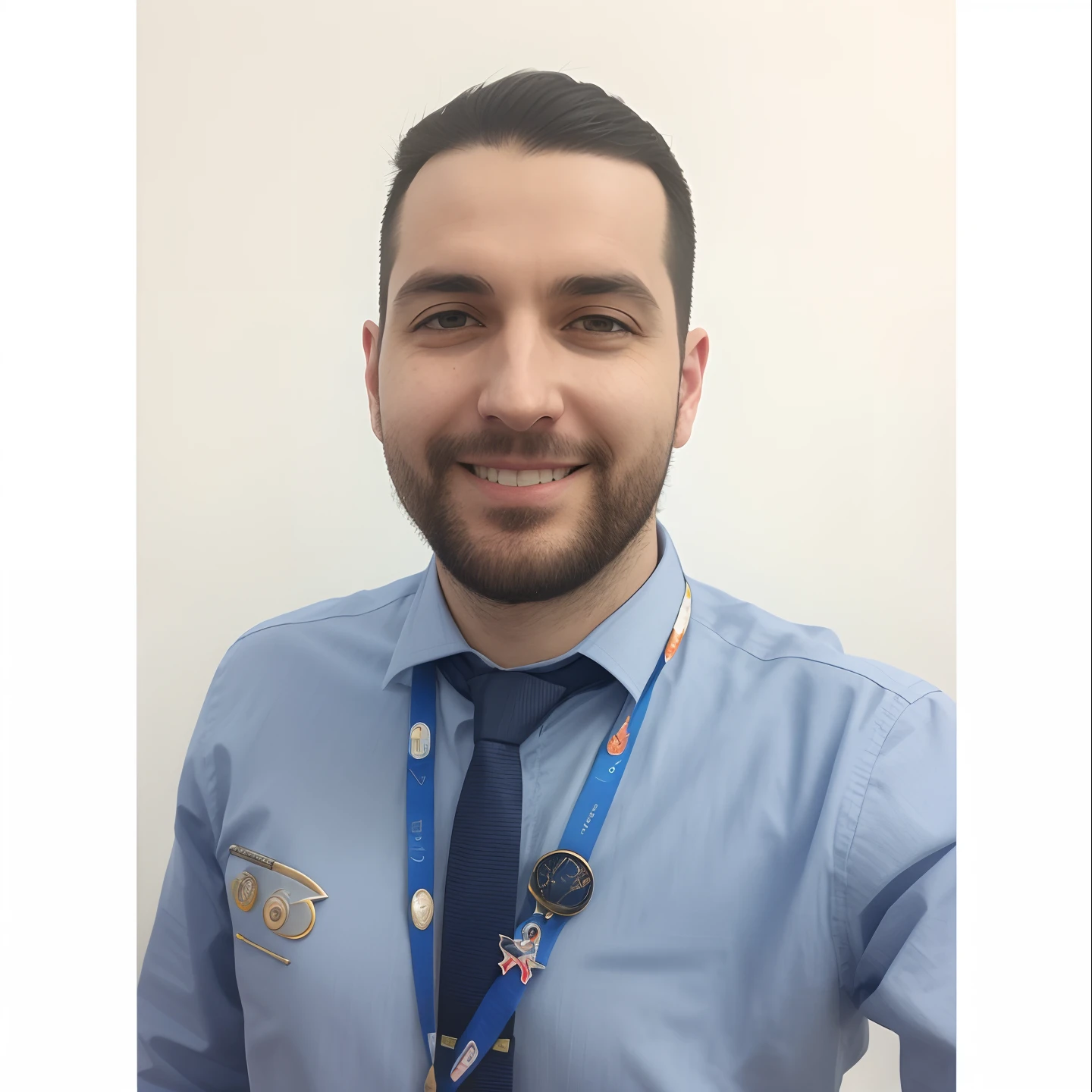 Man in blue shirt and tie with badge around neck, edin durmisevic, Daniel Dociu, ástor alexander, Alexandros Pyromallis, Duncan Fegredo, Condutor de Ene, diego fernandez, Linha Yesilbas, Cristi Balanescu, Michal, Moralidade Yan