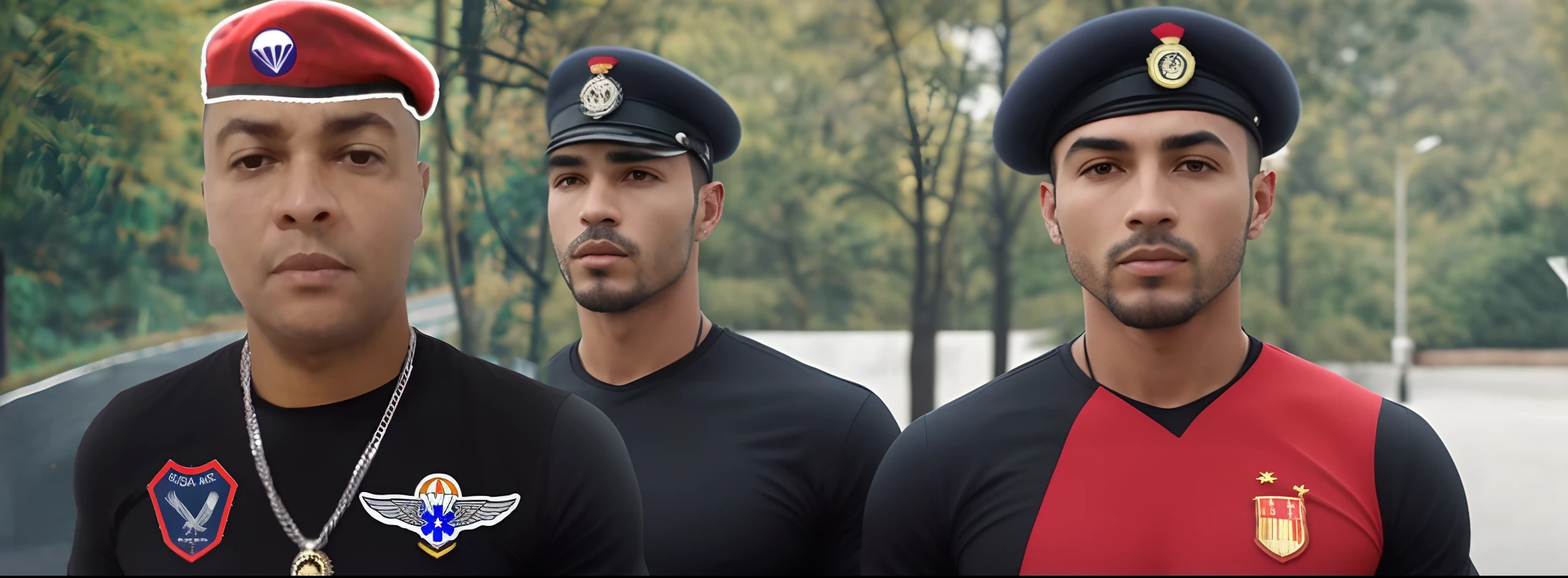 There's a man wearing a red beret and a black shirt, Michel jaguatirica, french special ops, Price Range Col, Ronaldo Nazario Fenomeno, david rios ferreira, inspirado em Leo Valledor, sao 8 k, Ronaldo Nazario, maximus jacobs, inspired by Václav Brožík, 2022, 2 0 2 2