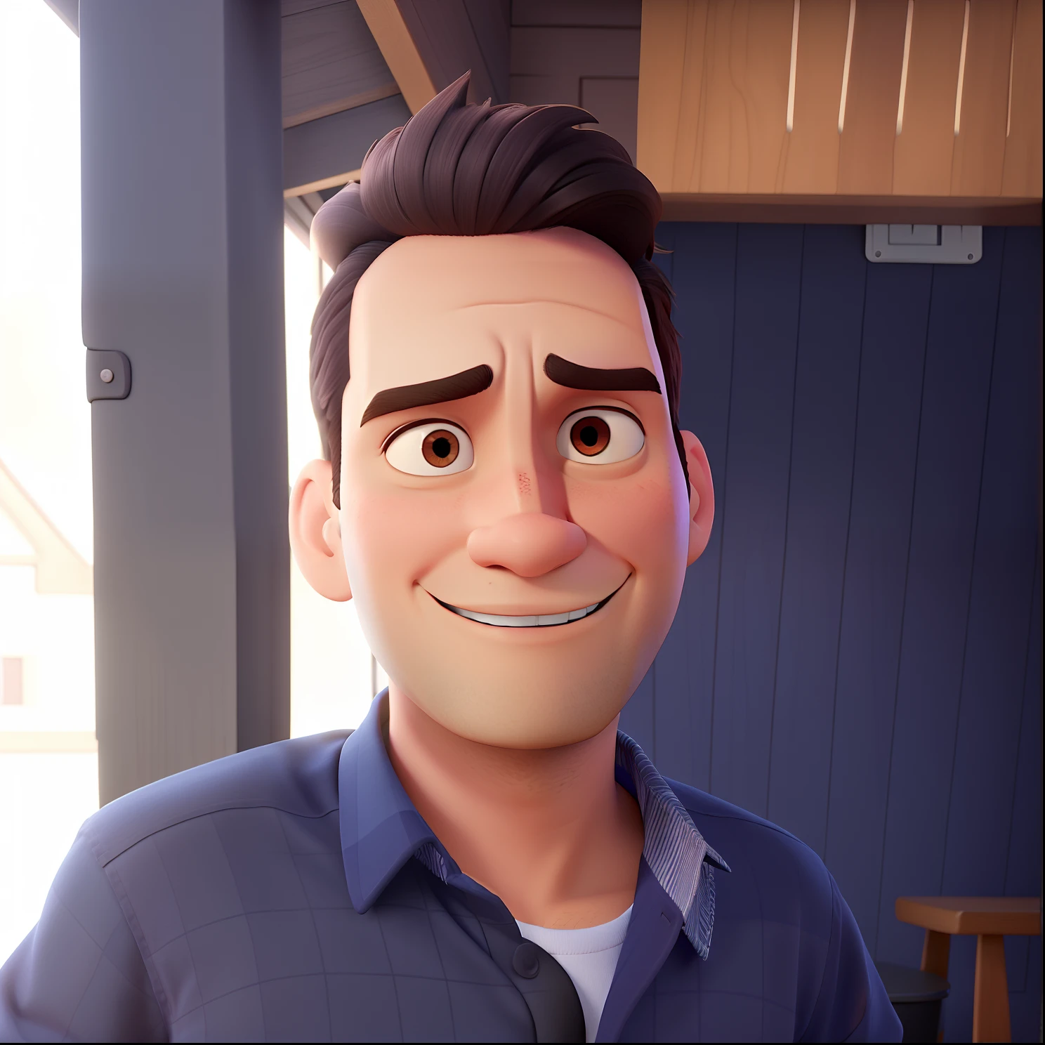 Um homem moreno, estilo Disney pixar, alta qualidade,melhor qualidade