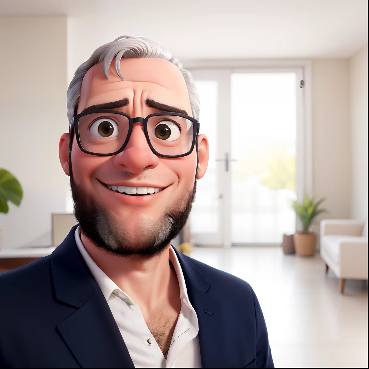 Um homem com terno em uma empresa