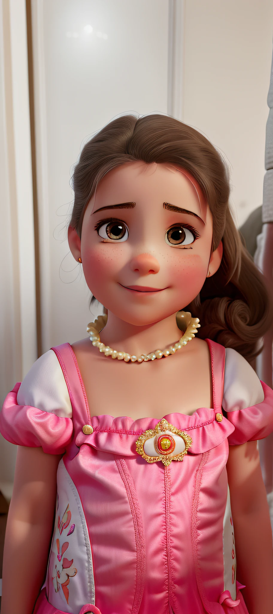a white , princesa, contra o pano de fundo de um castelo