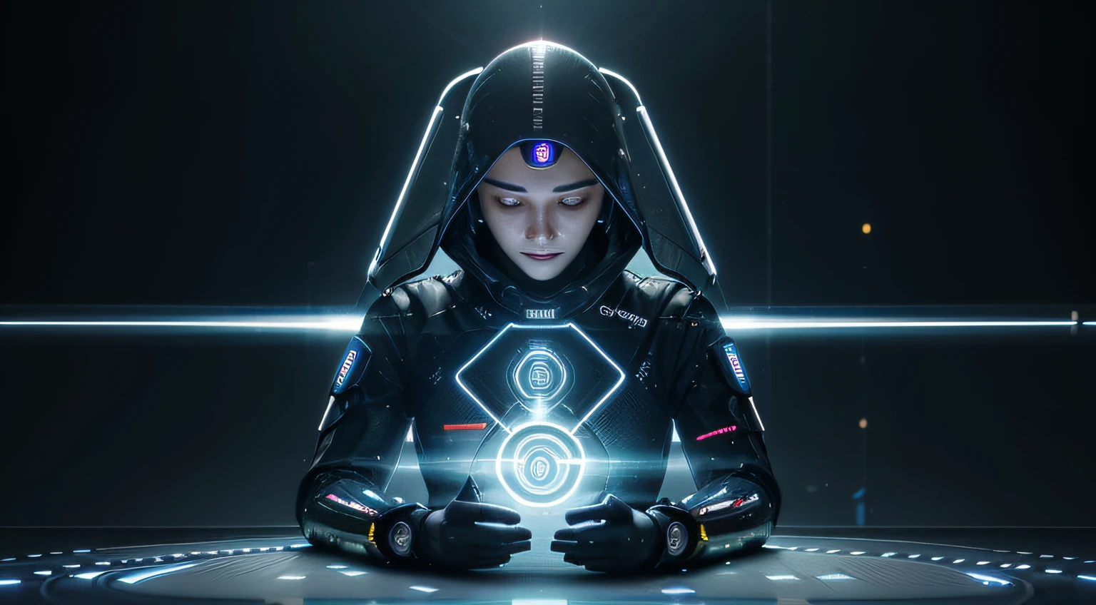 Create a futuristic and utopian visual representation of a highly advanced technology built on the foundation of blockchain. This image should capture the essence of innovation, Efficiency and security provided by blockchain. Here are the key elements:

Blockchain como Coluna Vertebral:

An artist's depiction of blockchain as a technological backbone, Sustaining and connecting various elements of the system.
Visible blockchain links, Conveying transparency and integrity.
Conectividade Global:

Redes interligadas em todo o globo, simbolizando a natureza descentralizada e global da blockchain.
Luminous connection lines, Highlighting the speed and efficiency in transactions.
Smart Contracts in Action:

Icons depicting smart contracts in operation, Showing automatic and transparent agreements.
Visual symbols that indicate automation and reliable contract execution.
Layers of Security:

Holographic layers symbolizing blockchain security protocols.
Digital padlocks or protective shields to illustrate robust security.
Tokenization and Digital Assets:

Graphical representation of digital assets and tokens being moved instantly across the blockchain.
Graphs showing efficiency in tokenizing goods and values.
Elementos Visuais Futuristas:

Toques de design futurista, como hologramas e elementos tridimensionais.
Vibrant colors or light effects to convey an advanced technological aesthetic.
Continuous Innovation:

Visual elements that suggest constant evolution and innovation in blockchain.
Icons or symbols that represent continuous updates and improvements.
This image should convey the idea of an advanced blockchain technology that not only meets current expectations, but it's also ahead of its time, Shaping a future where trust and efficiency are key. Utilize futuristic aesthetics and visual elements that convey technological progress.