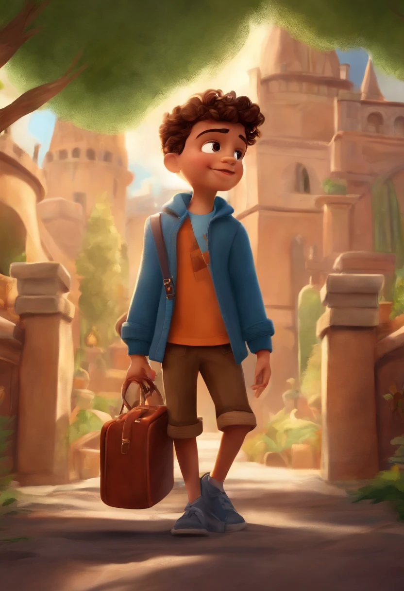image of a boy for a story in a video for youtube in pixar format he is Garrafito is the questioner and would like to be the leader of the class