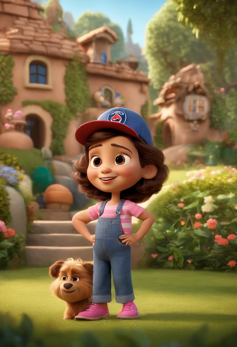 Create a Disney PIXAR-style 3D poster. ((Centro da imagem picnic, familia)), ((1 pai com 40 anos, pele clara, cabelo, olhos e barba baixa castanho medio, Sitting in the mother's embrace, 37 anos pele clara, cabelo e olhos castanho claro, cabelo liso comprimento medio)) ((2 children)) ((1 boy next to his father and 1 girl next to his mother, O tem pele clara e cabelos loiro escuros lisos e olhos um mel e outro levemente verde, usa roupa do PSG e esta com uma bola de futebol e chuteira, a meninaele clara, olhos castanho claro e cabelos loiro escuros e ondulado um pouco abaixo do ombro, usa vestido jeans, All Star Pink and holds a guitar)) ((tudo isso no estilo Disney PIXAR 3D, In the background, um parque, Gloria Studio, The garden is full of 3D render RTX nature, estilo de design cartunesco, POP Mart, soft lighting, linhas suaves, Spring tilt, Detailed illustrations of PIXAR 3D, Detalhes hiper-realistas, cor quente no estilo Disney PIXAR 3D))