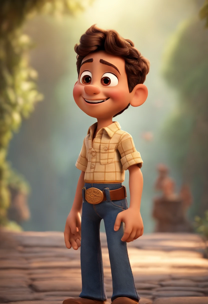 (boy, 56anos,Branco, judeu com olhos claros,sorridente,with your arms to your face,nariz fino,Estilo Disney Pixar,best quality,alta qualidade)