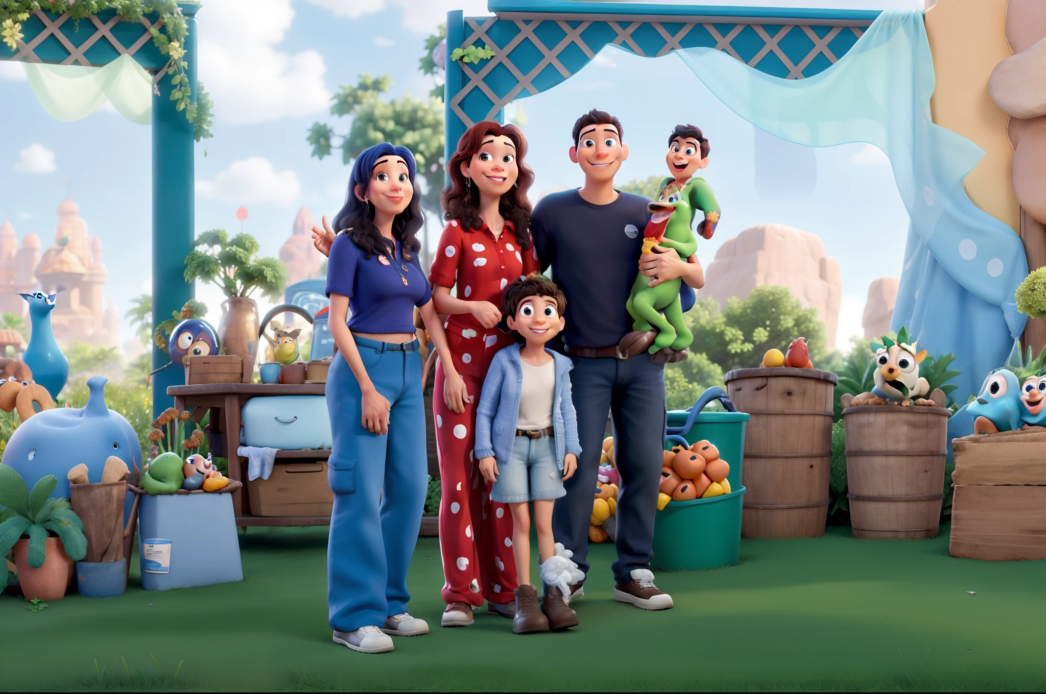 recriar essa imagem como se fossemos personagens da disney pixar