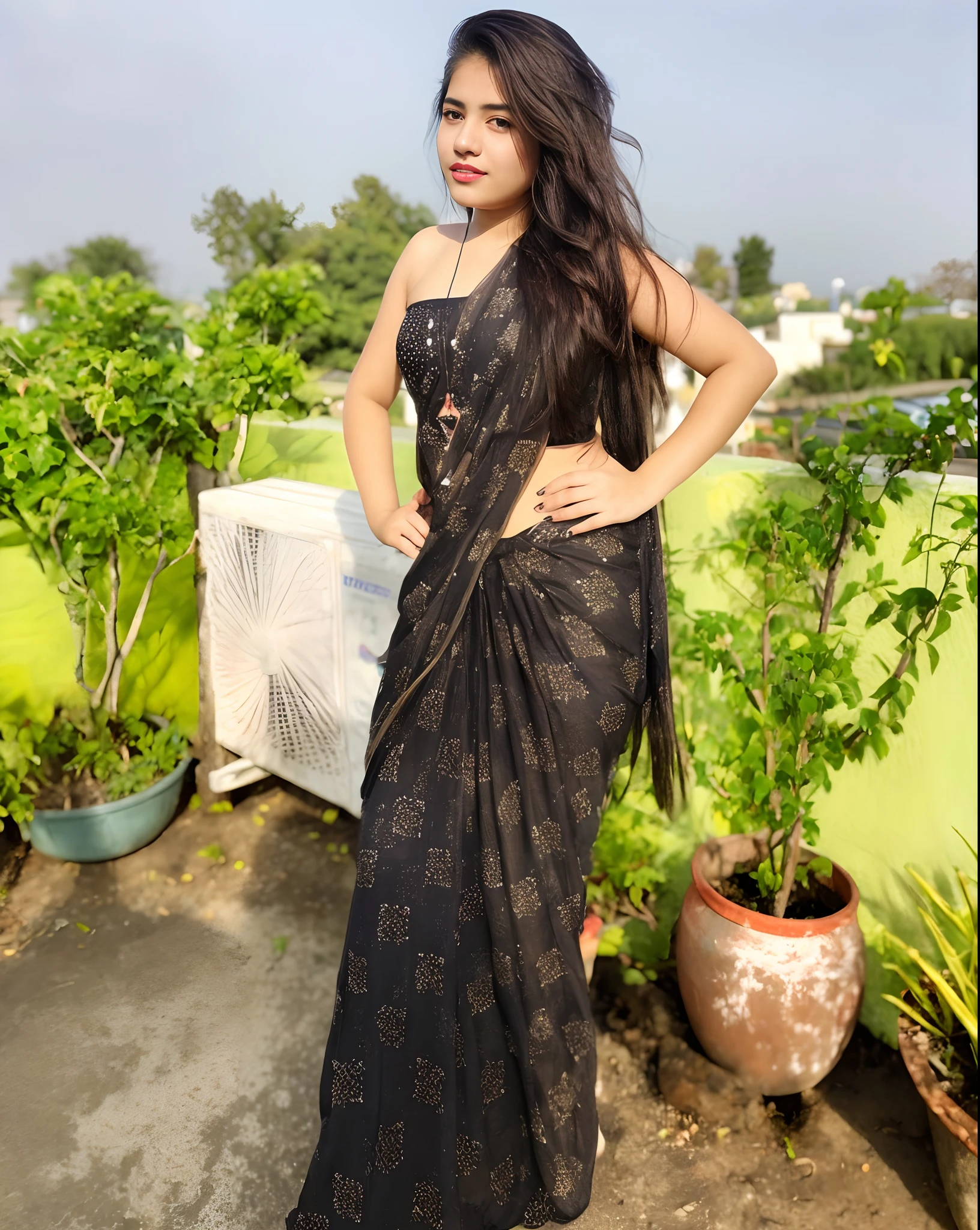 photo portrait of indian girl 18 years old girl , wearing blue tip, outside on a sunny autumn day, looking at viewer, lense flare, (realistic eyes, symmetric face:0.8) (masterpiece:1.2) (photorealistic:1.2) (bokeh) (best quality) (detailed skin) (intricate) (8k) (HDR) (cinematic lighting) (sharp focus), big breast, big natural lips, dark red lips, sparkling day dreams eyes.