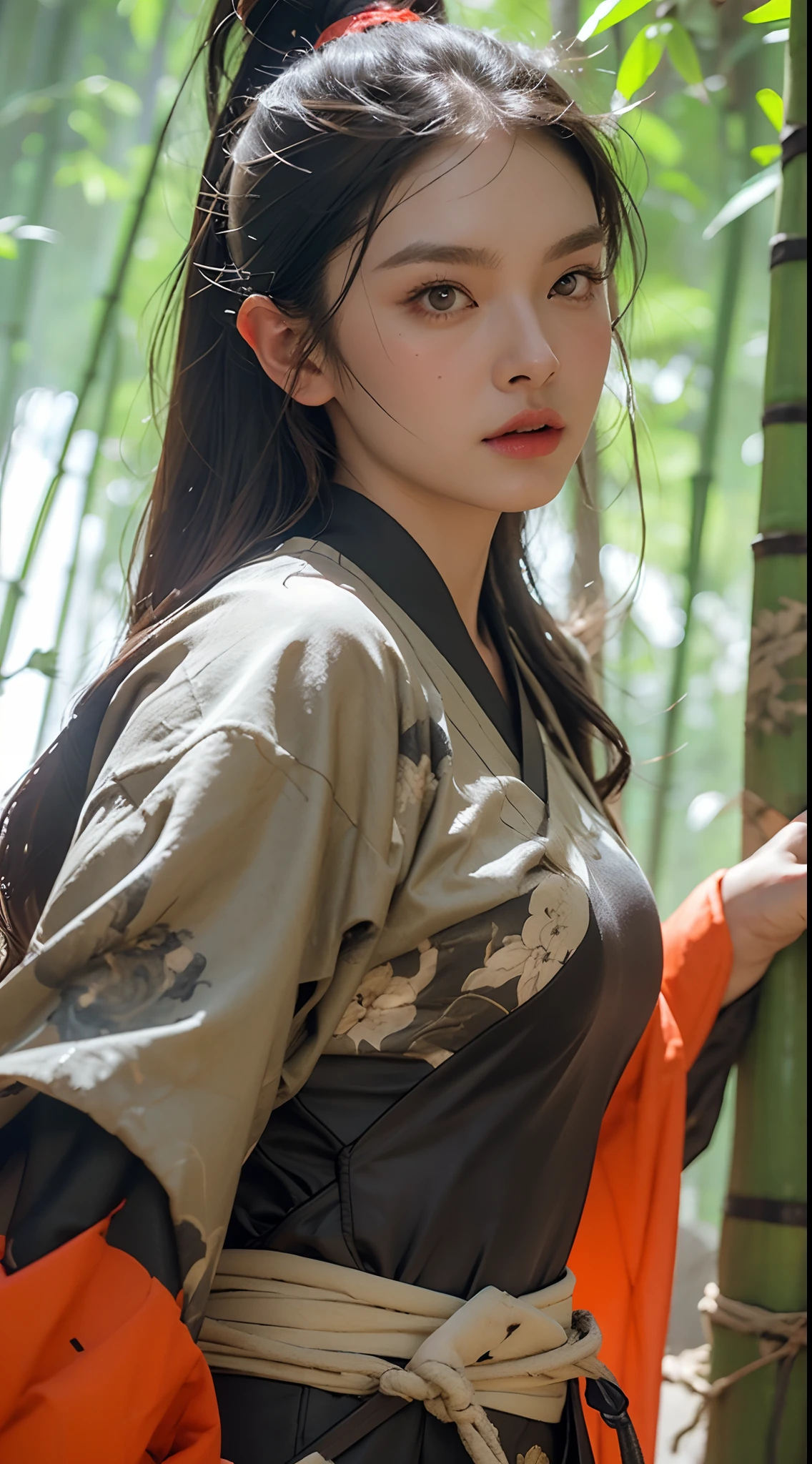 bamboo forest background,A look of determination,colorful vivid octane render, cybernetic and highly detailed, loba andrade from apex legends, created in unreal engine 5, made in unreal engine 5, trending on unreal engine 5, Antique portraits, Martial arts fantasy style 8k octane rendering, rendered in unreal 5, rendered in high octane