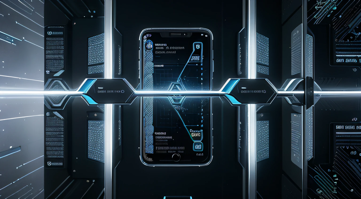 Create a futuristic and utopian visual representation of a highly advanced technology built on the foundation of blockchain. This image should capture the essence of innovation, Efficiency and security provided by blockchain. Here are the key elements:
Blockchain como Coluna Vertebral:
An artist's depiction of blockchain as a technological backbone, Sustaining and connecting various elements of the system.
Visible blockchain links, Conveying transparency and integrity.
Conectividade Global:
Redes interligadas em todo o globo, simbolizando a natureza descentralizada e global da blockchain.
Luminous connection lines, Highlighting the speed and efficiency in transactions.
Smart Contracts in Action:
Icons depicting smart contracts in operation, Showing automatic and transparent agreements.
Visual symbols that indicate automation and reliable contract execution.
Layers of Security:
Holographic layers symbolizing blockchain security protocols.
Digital padlocks or protective shields to illustrate robust security.
Tokenization and Digital Assets:
Graphical representation of digital assets and tokens being moved instantly across the blockchain.
Graphs showing efficiency in tokenizing goods and values.
Elementos Visuais Futuristas:
Toques de design futurista, como hologramas e elementos tridimensionais.
Vibrant colors or light effects to convey an advanced technological aesthetic.
Continuous Innovation:
Visual elements that suggest constant evolution and innovation in blockchain.
Icons or symbols that represent continuous updates and improvements.
This image should convey the idea of an advanced blockchain technology that not only meets current expectations, but it's also ahead of its time, Shaping a future where trust and efficiency are key. Utilize futuristic aesthetics and visual elements that convey technological progress.
