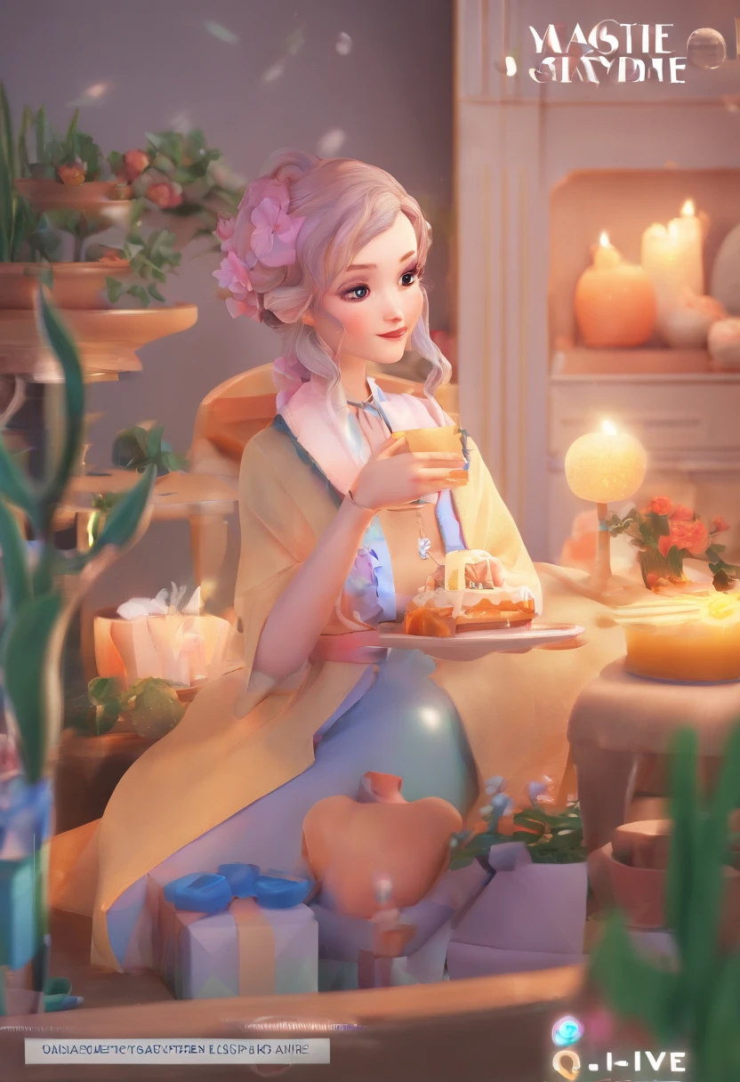 best quality, master part, fotorrealista, extremamente detalhado CG unidade 8k papel de parede, Chibi,1girl, Elsa,sozinho, cheio_corpo, sorrir, Olhando_em_visualizador, ao ar livre,