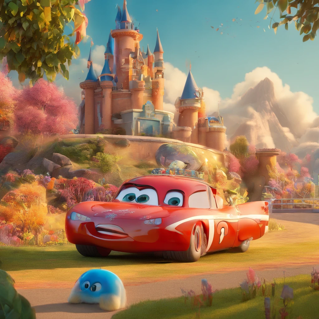 create a 3D movie poster inspired by Disney Pixar, The scene should be in Pixar's signature digital art style, com uma imagem caricatural que lembra uma garota, branca, gordinha, de cabelo curto, cabelo vermelho, .