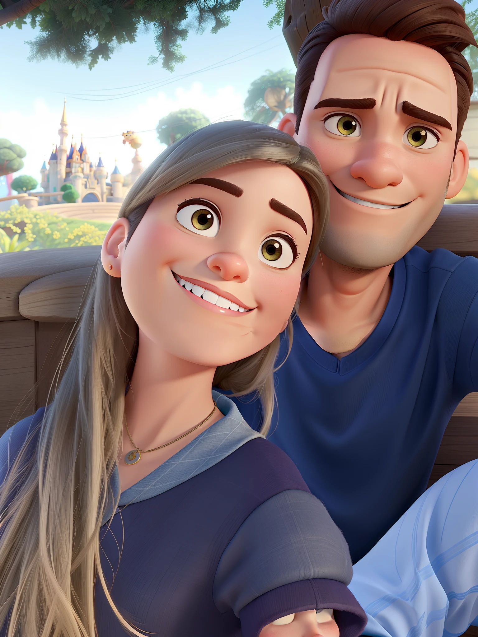 casal homem e mulher no estilo Disney Pixar, alta qualidade, melhor qualidade