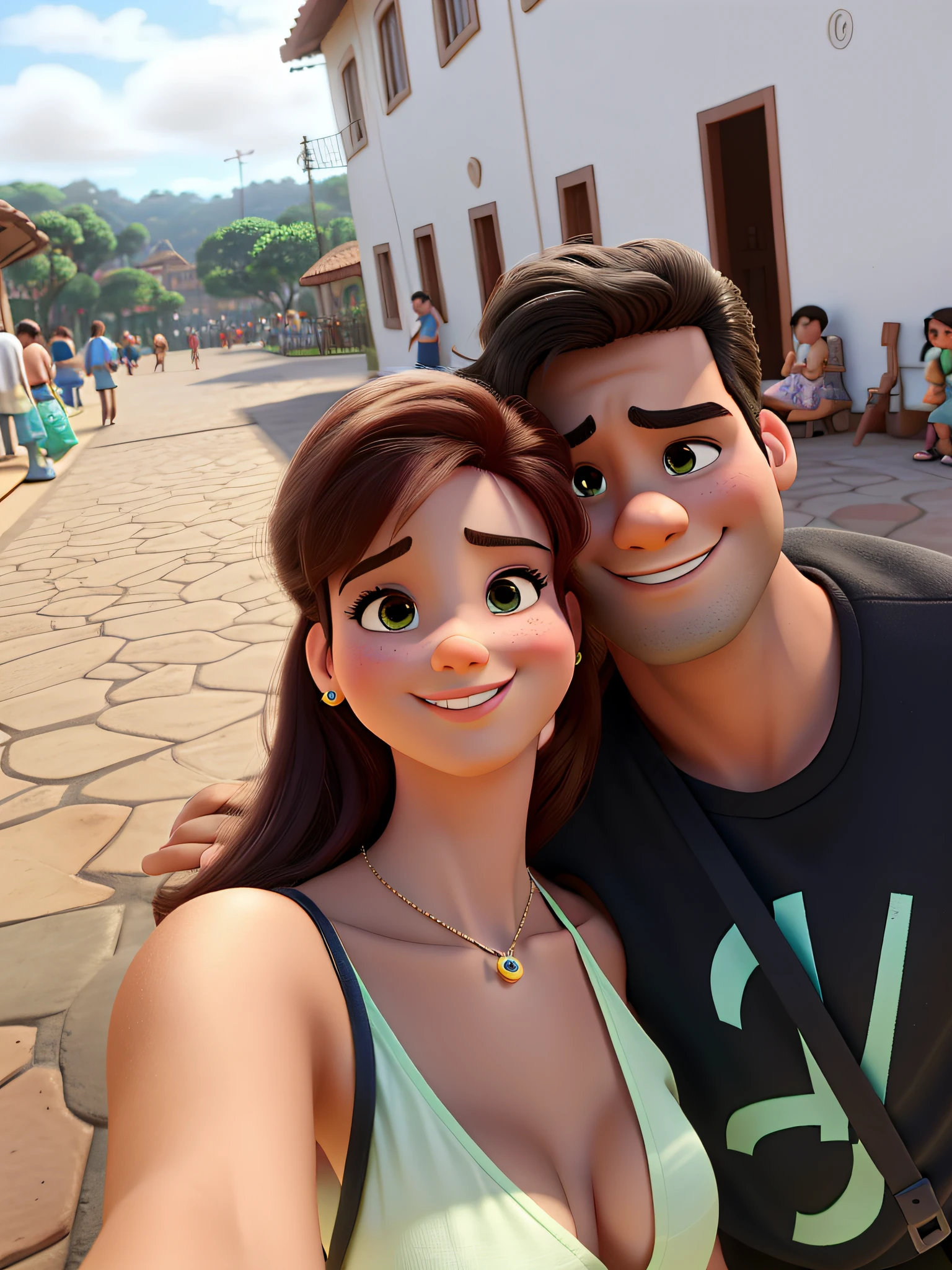 Um casal estilo Disney Pixar, melhor qualidade, qualidade alta