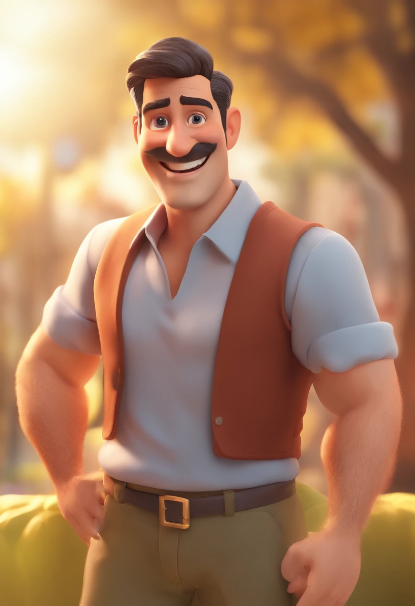 Smiling Man Illustration, sorriso insano, Homem de pele marrom com um sorriso gigante, happily smiling at the camera, sorriso atrevido, he's smiling, sorriso muito grande, Macho sorridente, foto de perfil headshot, rindo sorriso enorme, desenhando no estilo de Arte 3D, c4d, fundo de cor branco puro, estilo disney, estilo pixar render ilustracao Super Detalhe, 8k