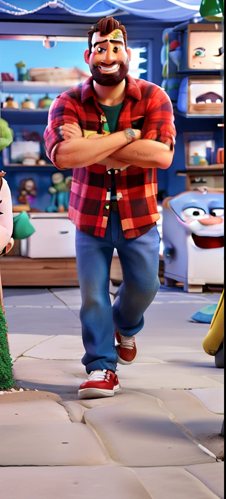 Personagem dos desenhos animados de um homem careca, gordinho, sem barba e de rosto liso e redondo, animation character, Caractere estilizado, animation style rendering, 3D estilizado, Arnold Maya render, 3 d render stylized, toon render keyshot, Personagem 3D, Personagem 3D, 3d rendering stylized, 3 d character render, personagem de desenho animado, Personagem de close up, Pose de personagem,  (Estilo Pixar) (master part:1.2) (Bokeh) (best quality) (pele detalhada) (textura detalhada) (8k) (argila) (Cinematic lighting) (foco nítido